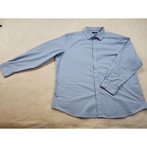 Nautica Men's‎ 18 34/35 2XL Dress Shirt Blue Button Cotton Long Sleeve